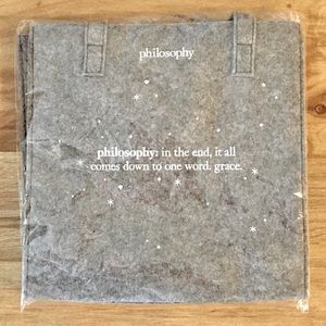 Philosophy Gray Felt Tote Travel Lunch Diaper Bag *FREE WITH $20 PURCHASE*
